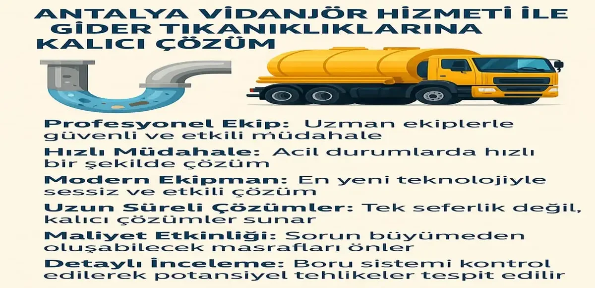 Antalya Vidanjör Hizmeti ile Gider Tıkanıklıklarına Kalıcı Çözüm