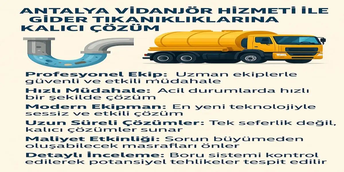 Antalya Vidanjör Hizmeti ile Gider Tıkanıklıklarına Kalıcı Çözüm